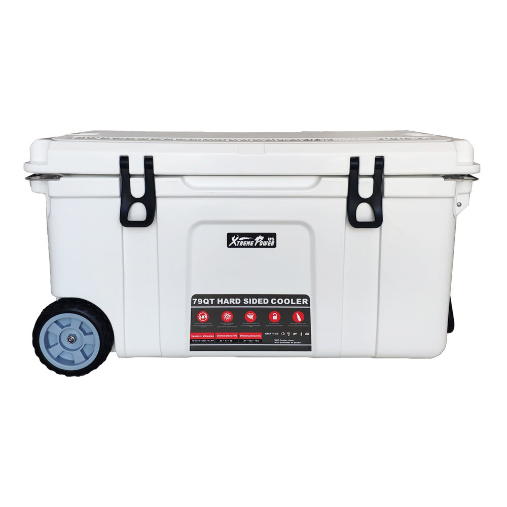 79 Quart Rolling Ice Chest Cooler Camping Insulated Lockable