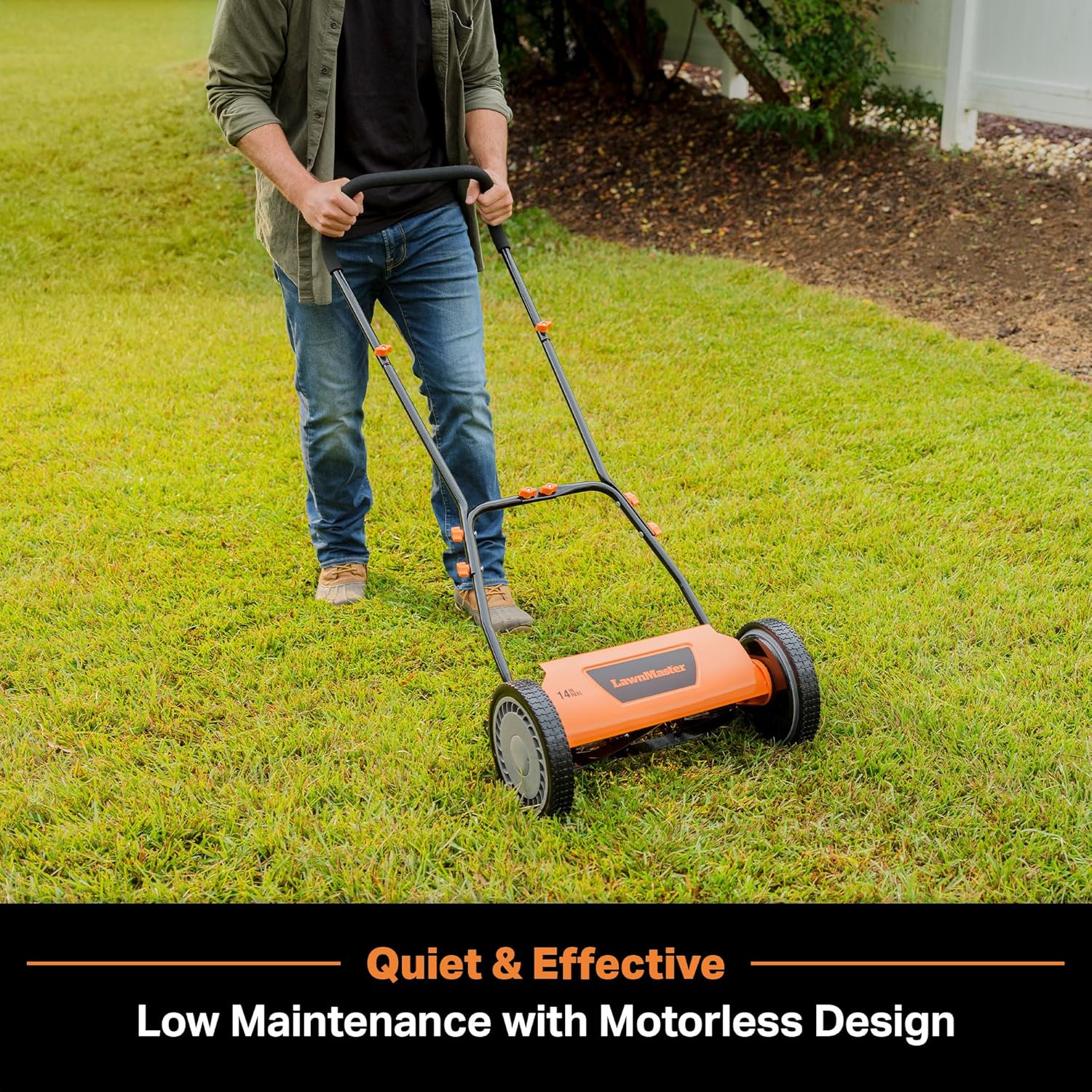 LawnMaster LMRM1801 Push Reel Lawn Mower 18-Inch 5-Blade