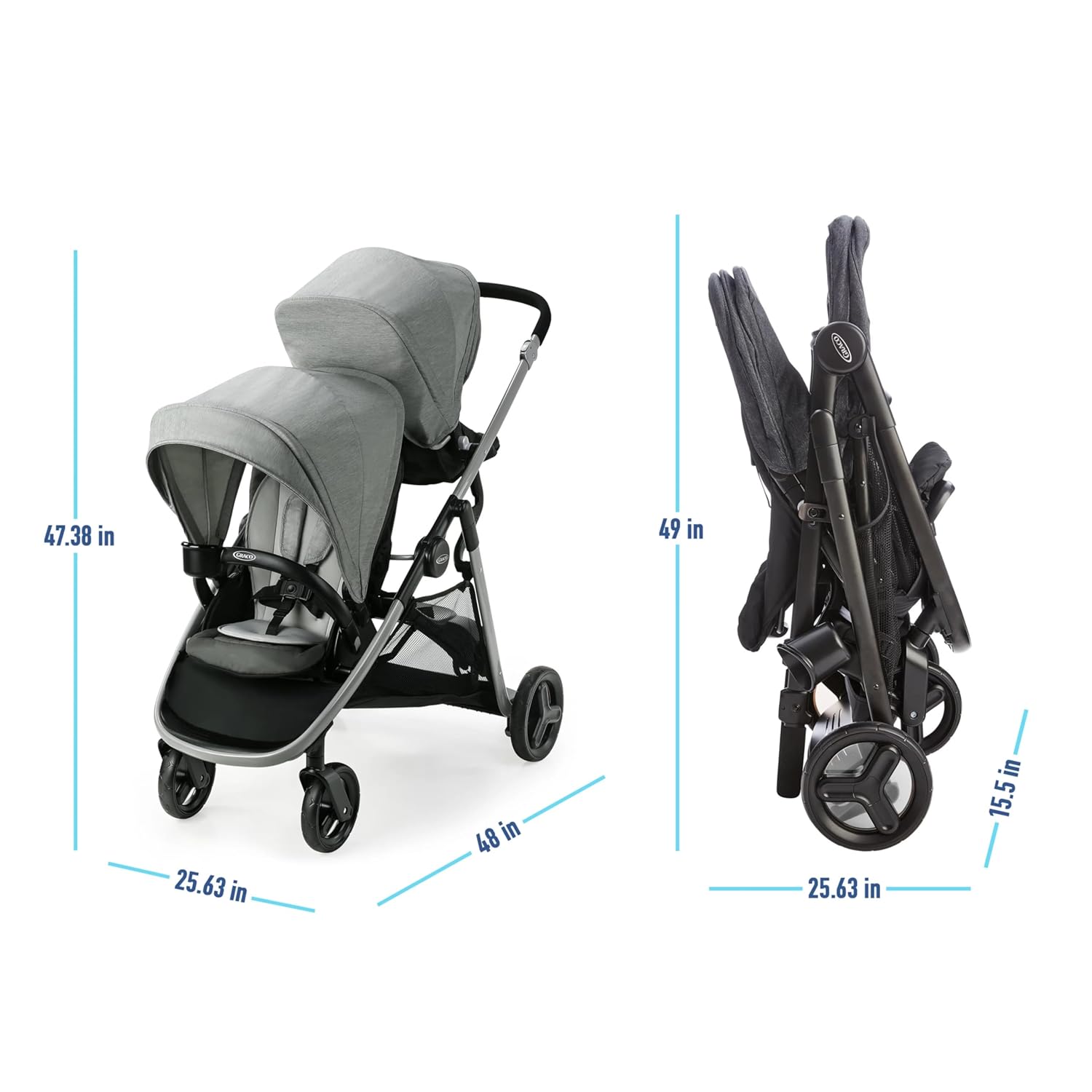 Ready2Grow Lx 2.0 Double Stroller with Bench Seat