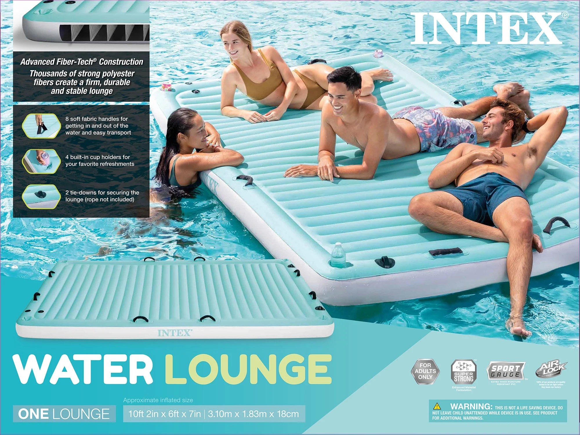 Intex Floating Water Lounge 10ft 2in x 6ft x 7in