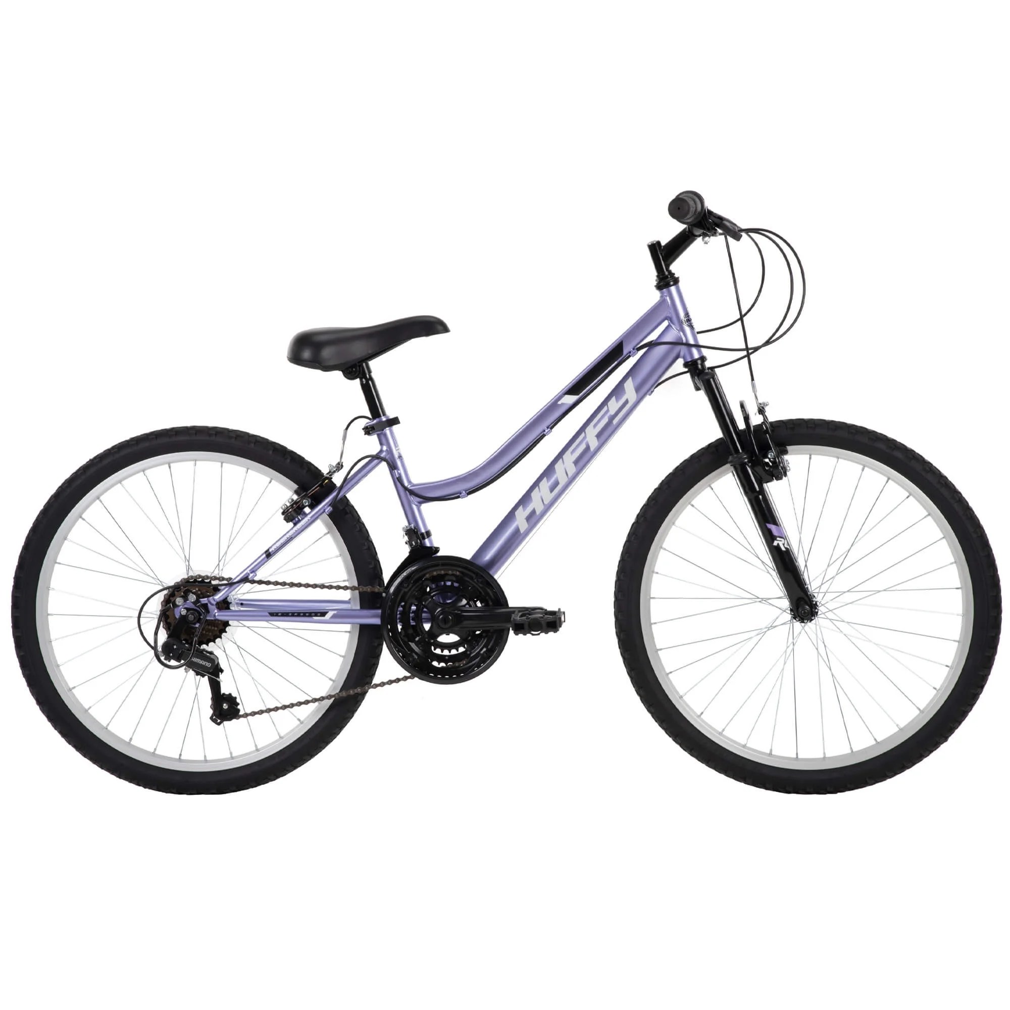 Huffy 24′′ Rock Creek Mountain Bike, Fits Riders 4’8′′ – 5’8′′, Purple, Adult, Women’s