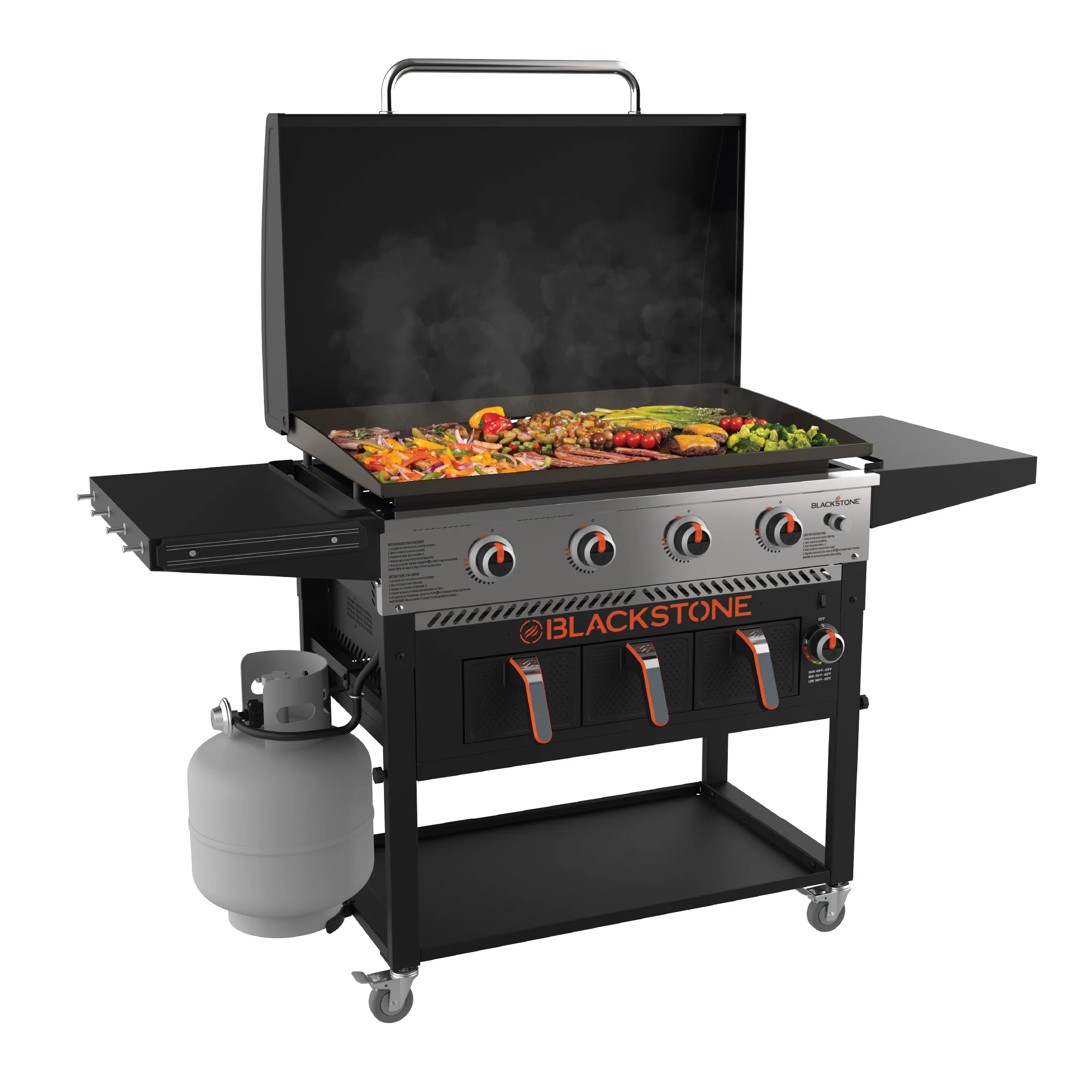 2025 Blackstone 4-Burner 36" Propane Griddle with Air Fryer and Hood