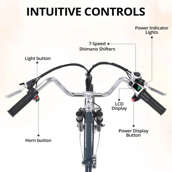 Electric Tricycle for Adults, 7 Speeds Folding Electric Trike, 24 Inch 3 Wheel Motorized Bicycle w/ 36V 10Ah Removable Battery, E Trikes with Large Basket, 330 Loading Capacity, 250W Motor, Gray