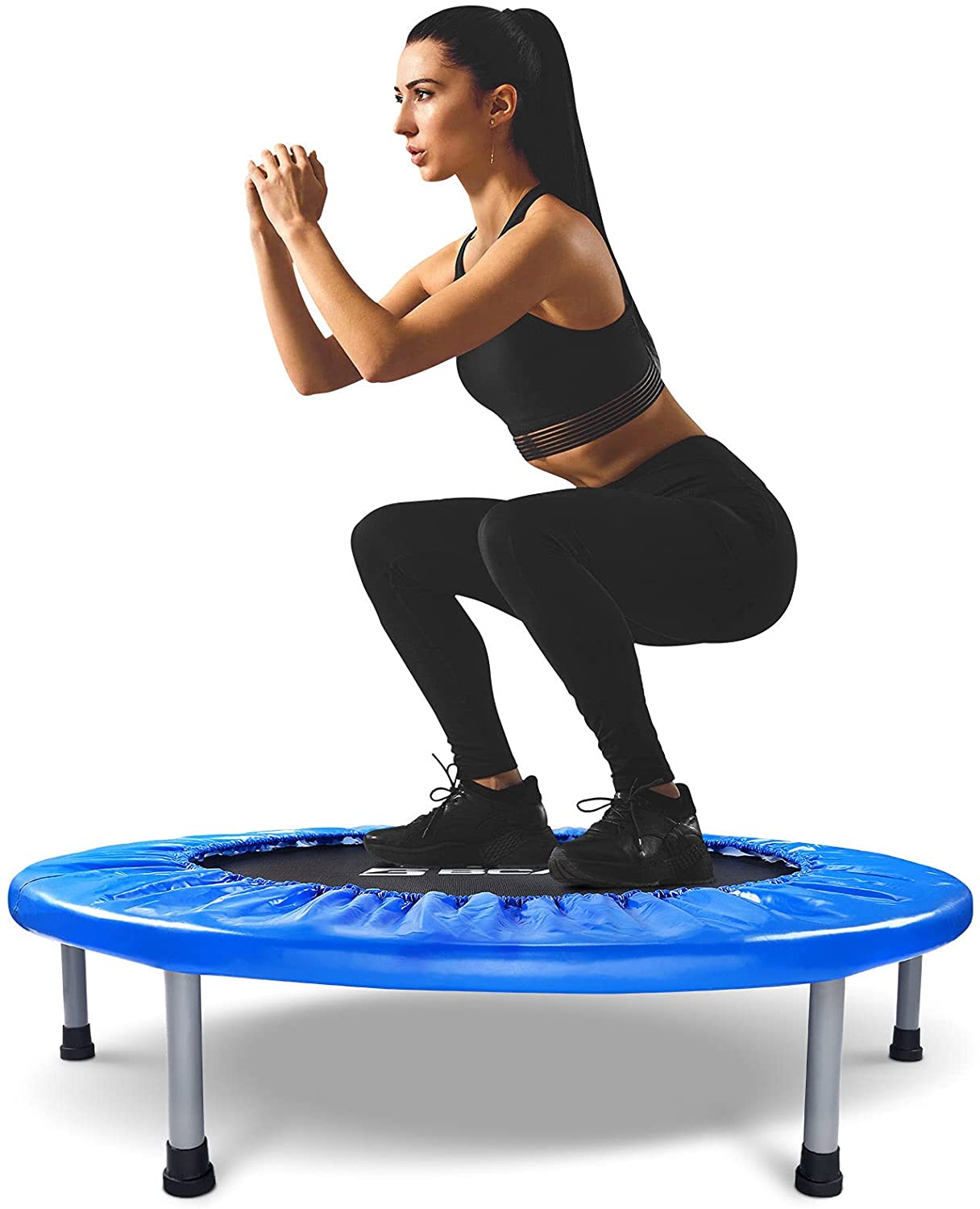 BCAN 38′′ Foldable Mini Trampoline Workout Max 300lbs