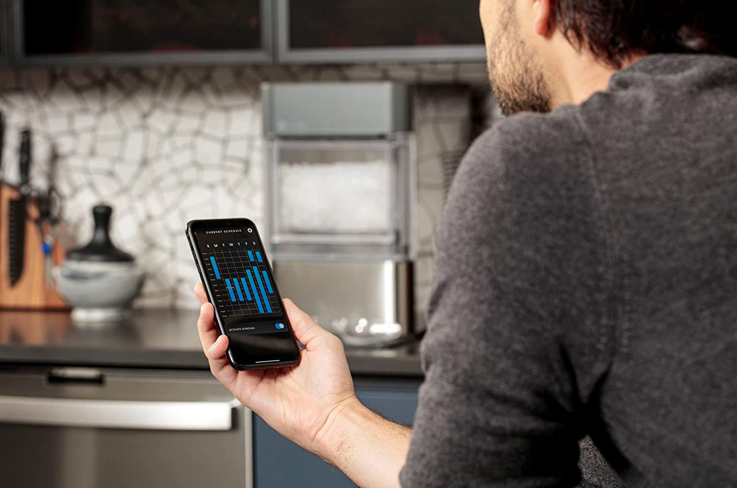 Profile Opal 2.0 | Countertop Nugget Ice Maker | Ice Machine with WiFi Connectivity | Smart Home Kitchen Essentials | Black Stainless