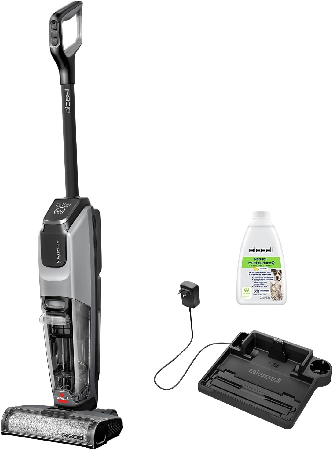 BISSELL CrossWave OmniForce, Kabelloser Nass Trockensauger, Saugen & Wischen in Einem oder nur Saugen Modus, Nasssauger mit Hoher Leistung, Waschsauger, Saugwisher, 240m Mehrflchenreinigung, 3912N