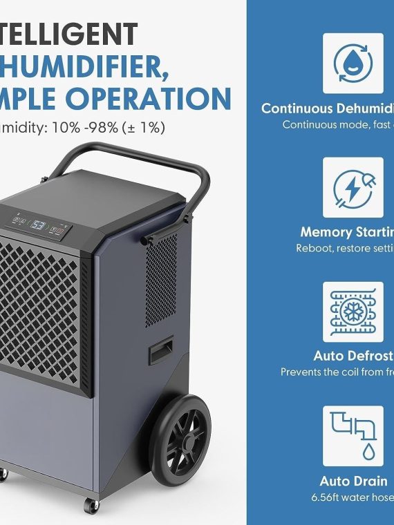 305 Pint Commercial Dehumidifier – 38 Gallon/Day Capacity for Industrial Use