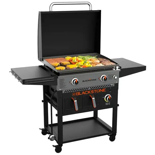 2025 Clearance Sale 2-Burner 28" Griddle with Electric Air Fryer and Hood
