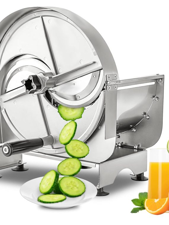 Stainless Steel Commercial Vegetable Slicer, Adjustable 0.2-12mm Thickness, Manual Multifunctional Slicer for Fruits & Vegetables