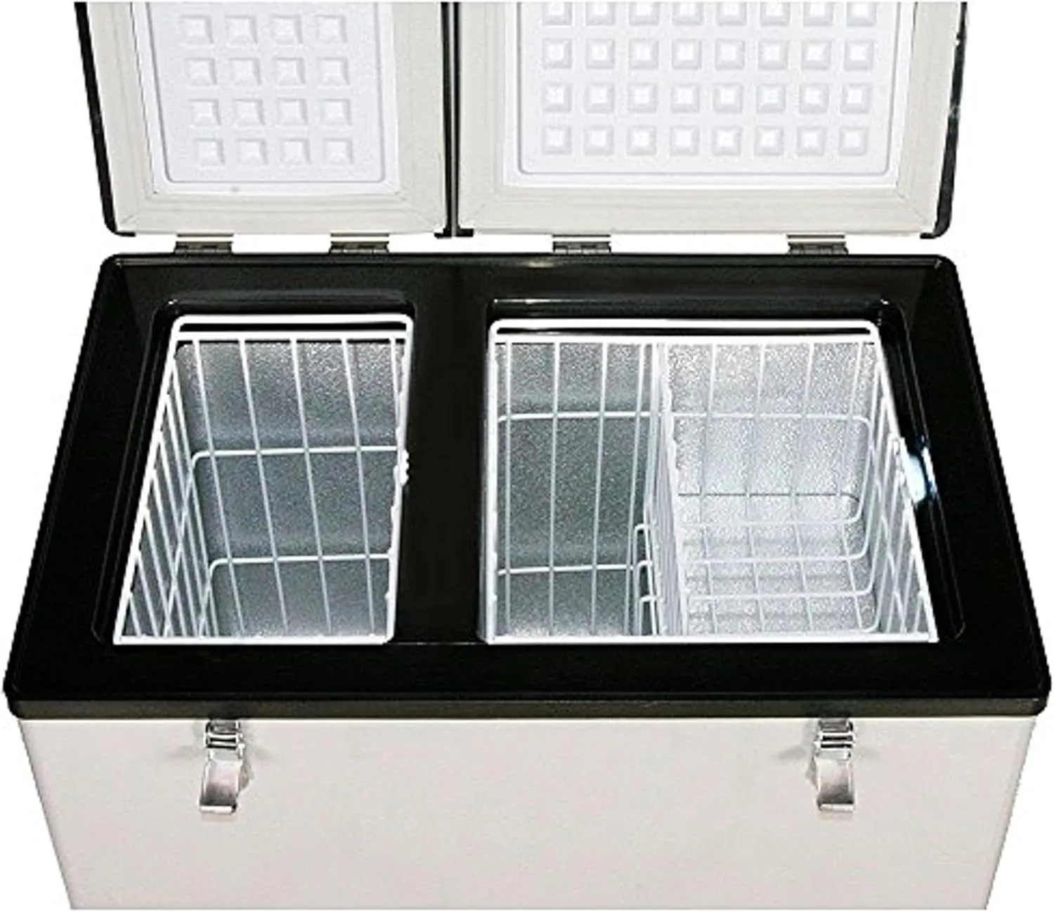 FM-65G 65 Quart Portable Refrigerator and Deep, AC 110V/ DC 12V, Real Chest Freezer for Car, Home, Camping, and RV with-8掳F to 50掳F Temperature Range, Gray, One Size