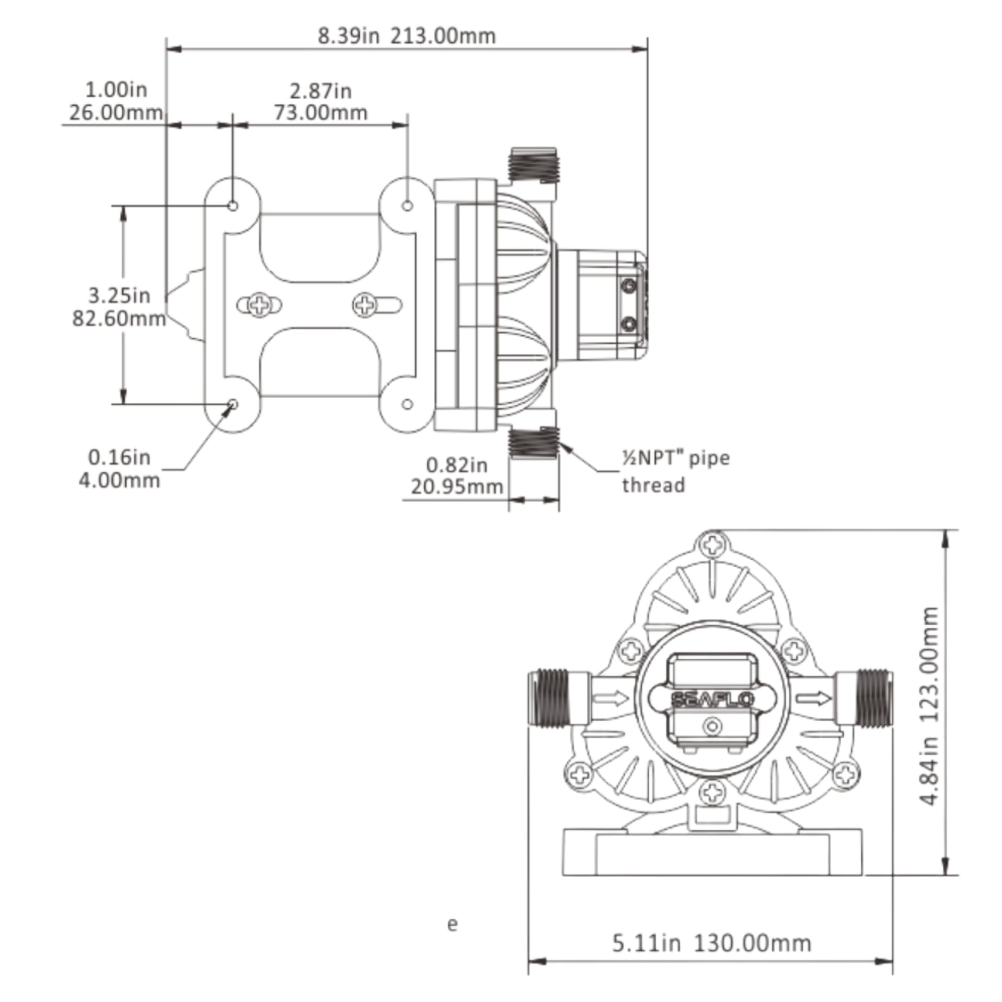 SEAFLO 33-Series Water Pressure Pump - 115V AC, 3.3 GPM, 45 PSI, Self Priming