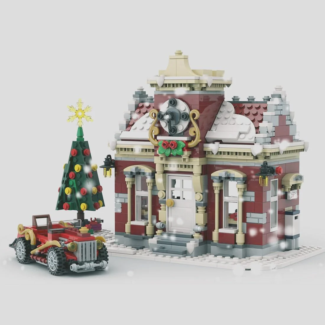 2025 Christmas Country Church Building Kit, MOC-147549 Winter Modular Building Blocks Christmas House Building Block Building Toy (1769 Pieces)