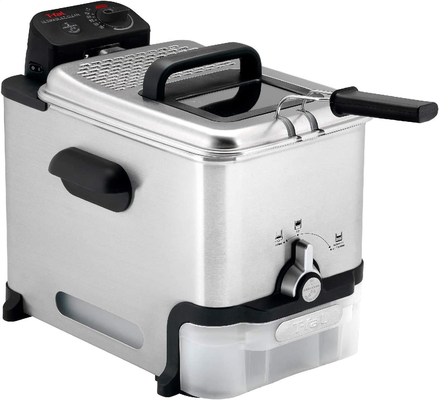 2025 T-Fal Ultimate Steel Deep Fryer with Basket 3.5 Liter Oil and 2.6 Pound Food Capacity