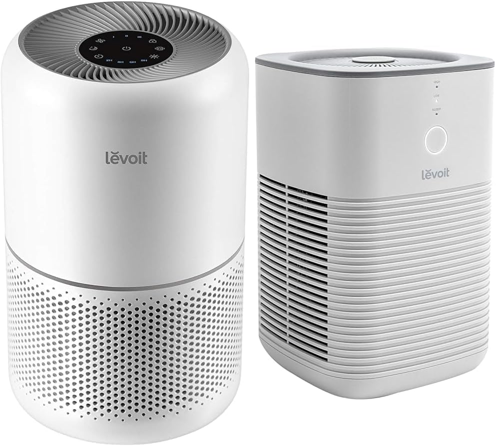 Air Purifier for Home Allergies Pets Hair in Bedroom & Standing Fan for Bedroom, 82ft CirculAir 120° Oscillating Fan