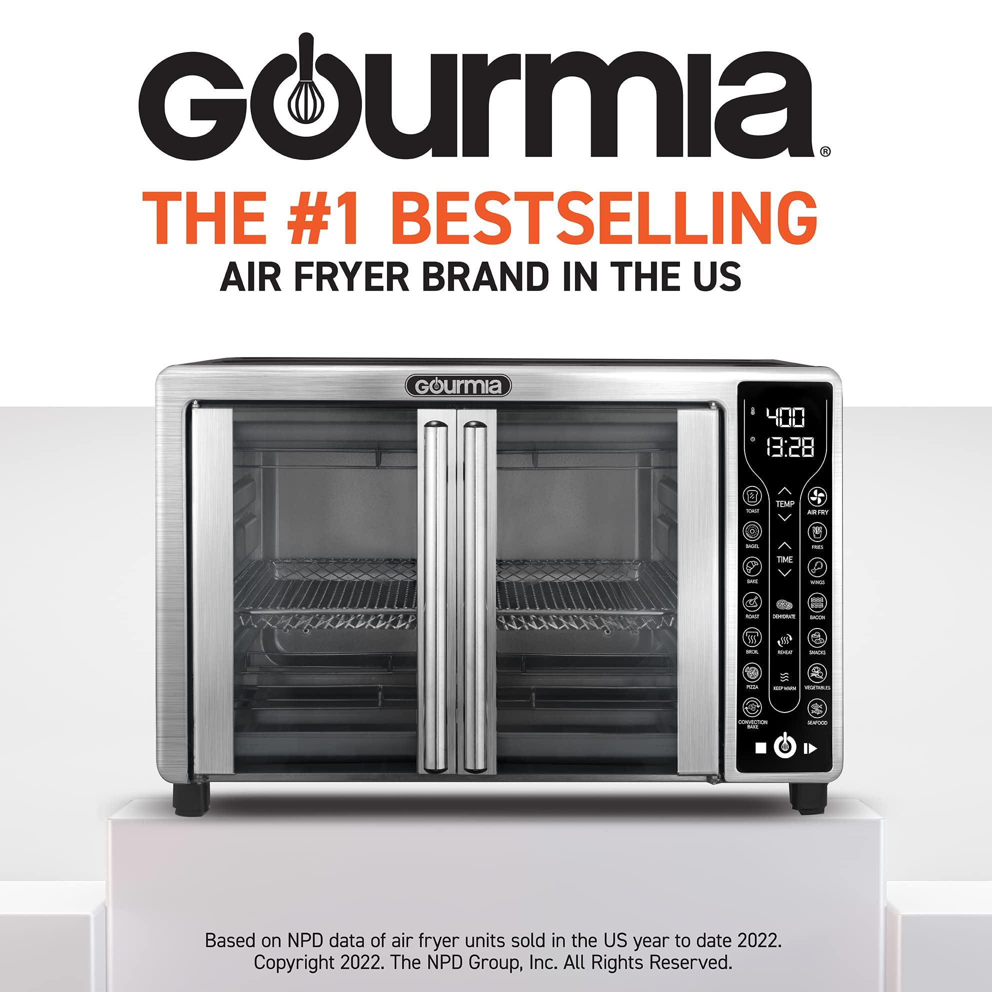 Gourmia Toaster Oven Air Fryer Combo 17 Cooking Presets