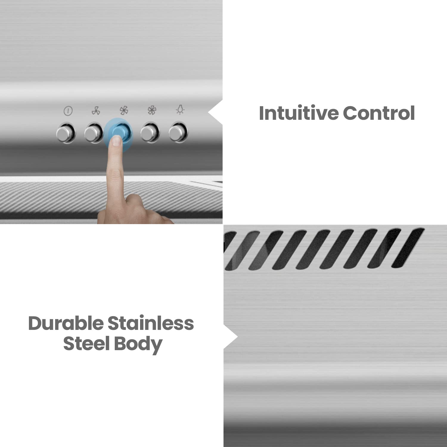 Comfee 30 inch Under Cabinet Ducted/Ductless Convertible Slim Vent Durable Stainless Steel Kitchen Reusable Filter