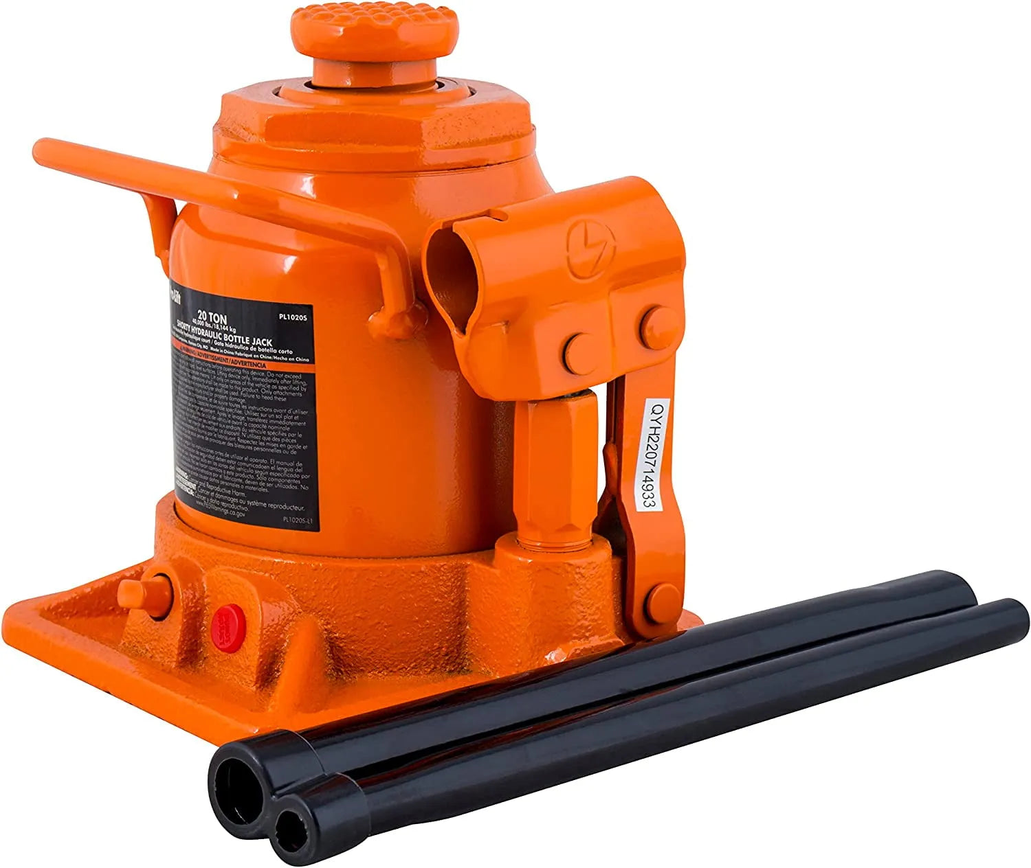 20 Ton Shorty Hydraulic Bottle Jack - Portable Car Jack 40000 Lbs Capacity with Pump Handle for Car Sedans SUV