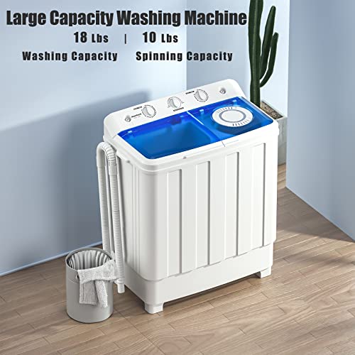 Auertech Portable Washing Machine, 28lbs Twin Tub Washer Mini Compact Laundry Machine