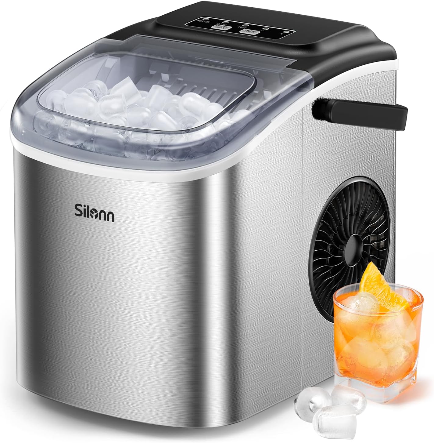 Nugget Ice Maker Countertop Pebble Ice Maker with Soft Chewable Ice