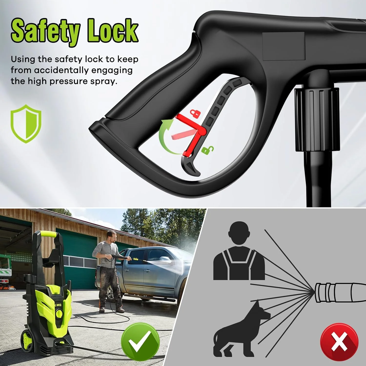 Electric Pressure Washer 25GPM Power Washer with 4 Nozzles