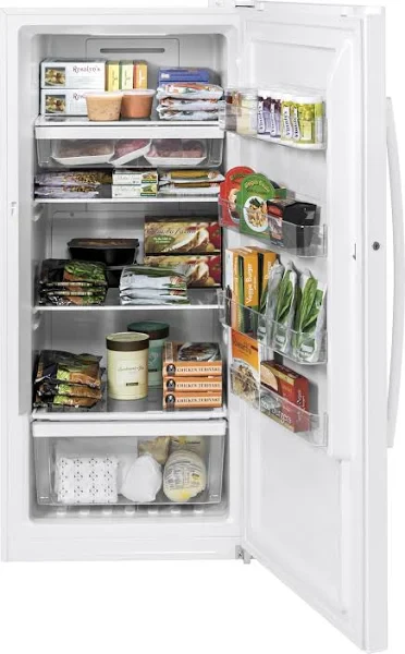 2025 GE 14.1 Cu. ft. White Frost-free Upright Freezer FUF14DLRWW