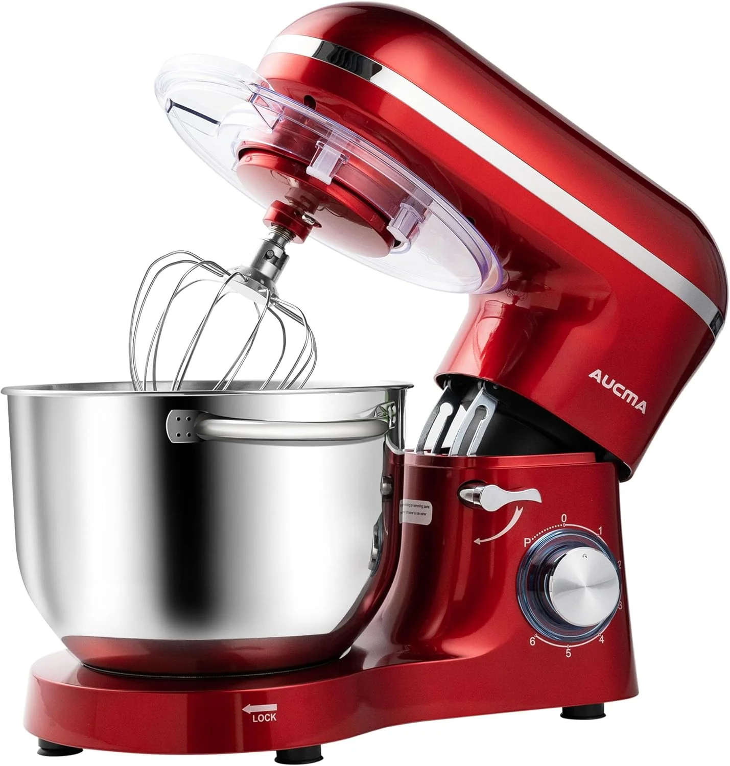 Aucma Stand Mixer,6.5-QT 660W 6-Speed Tilt-Head Food Mixer, Kitchen Electric Mixer with Dough Hook