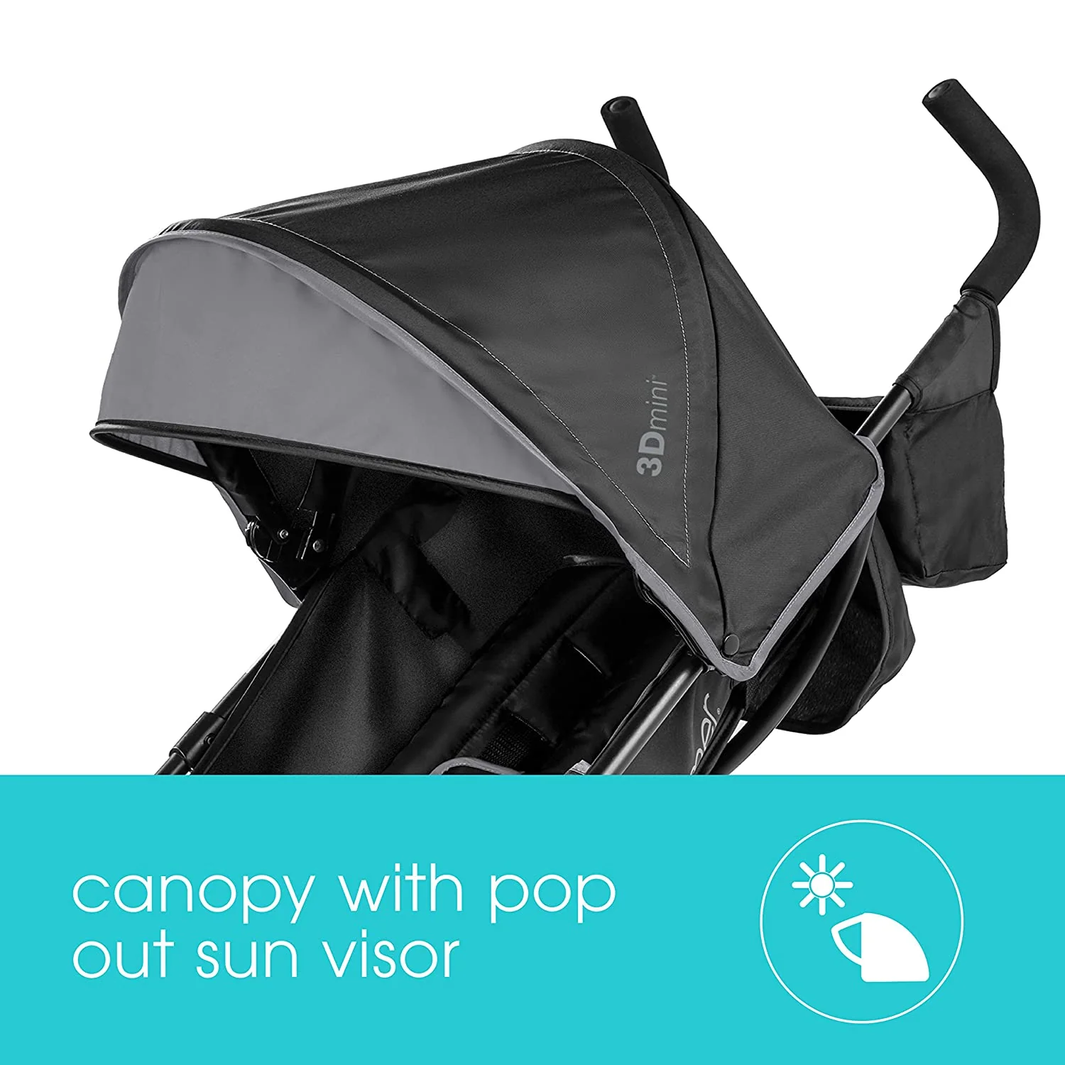 Convenience Stroller, Blue/Black Lightweight Infant Stroller with Compact Fold