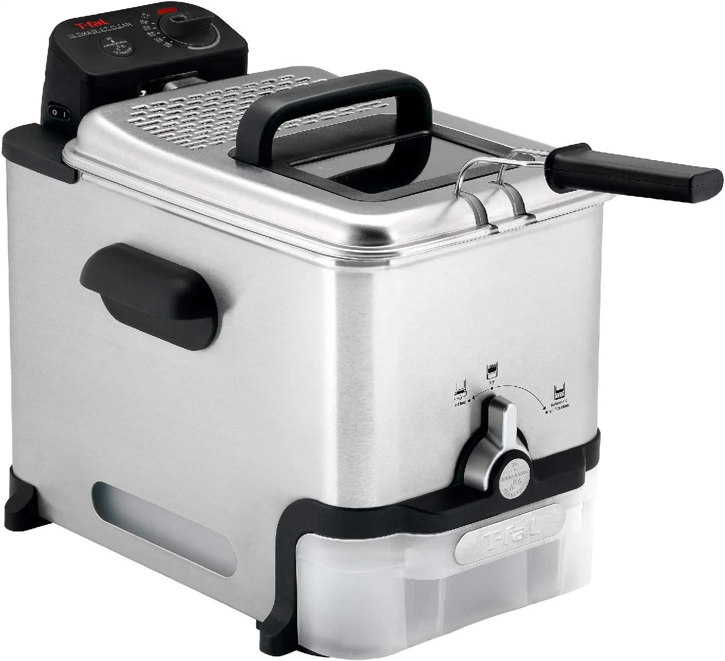 2025 T-Fal Ultimate Steel Deep Fryer with Basket 3.5 Liter Oil and 2.6 Pound Food Capacity