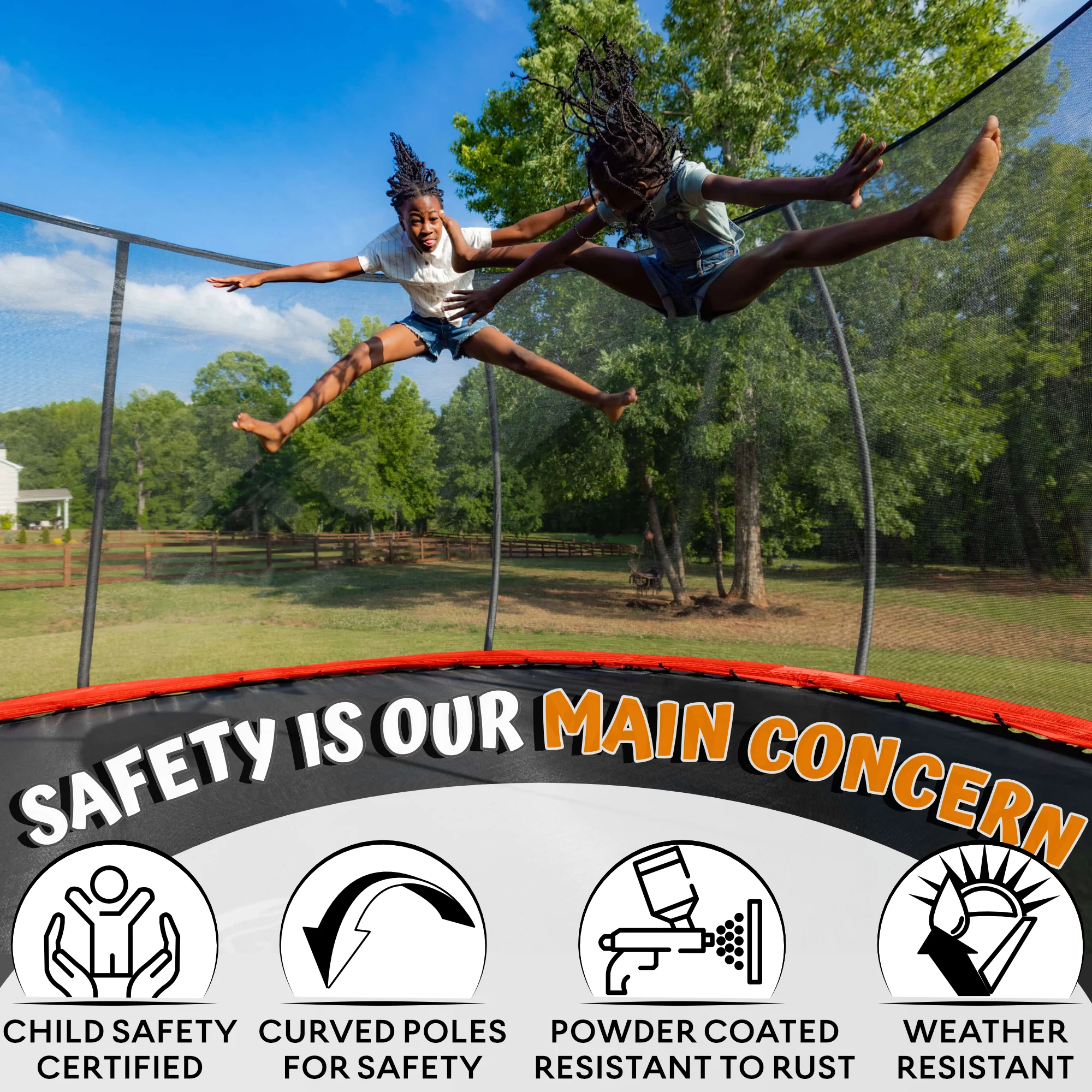 Jumpzylla 10FT Trampoline with Enclosure & Double Color Pad Cover