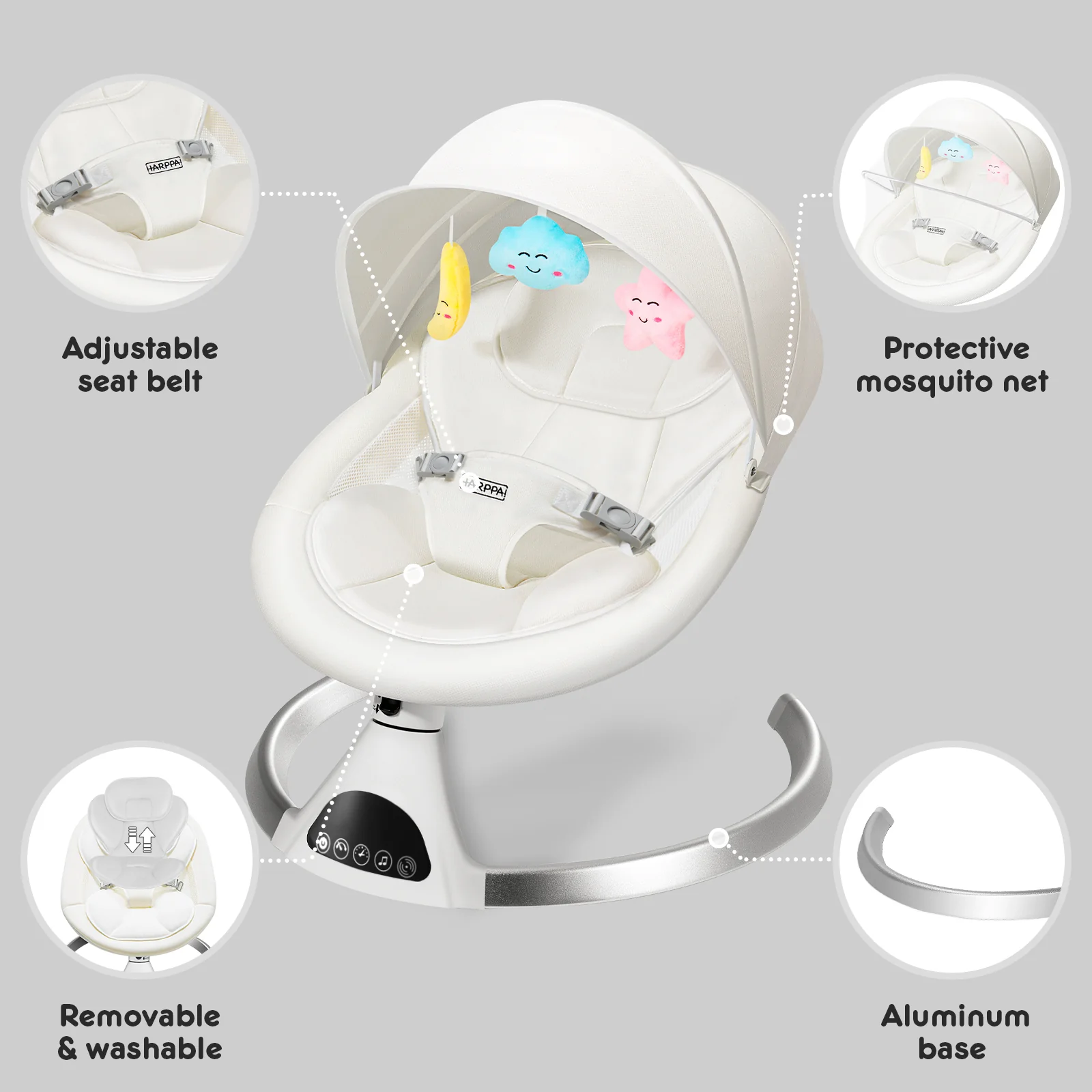 HARPPA Weddell | Electric Baby Swing