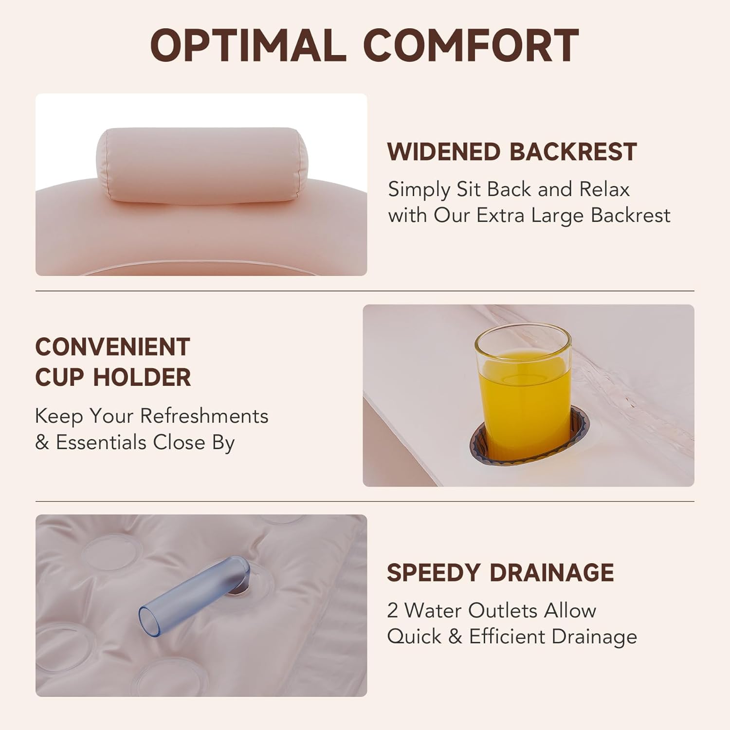 Inflatable Adult Bath Tub, Free-Standing Blow Up Bathtub with Foldable Portable Feature for Adult Spa with Electric Air Pump (High-Density PVC)