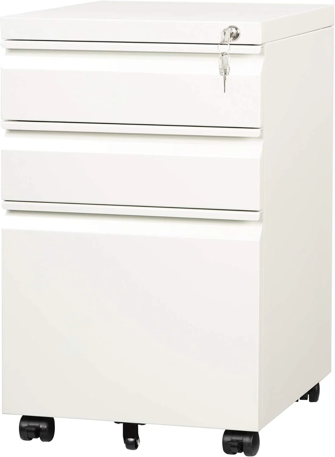 3 Drawer Mobile File Cabinet Under Desk Office, Fully Assembled Except Casters, Letter/Legal Size, Black