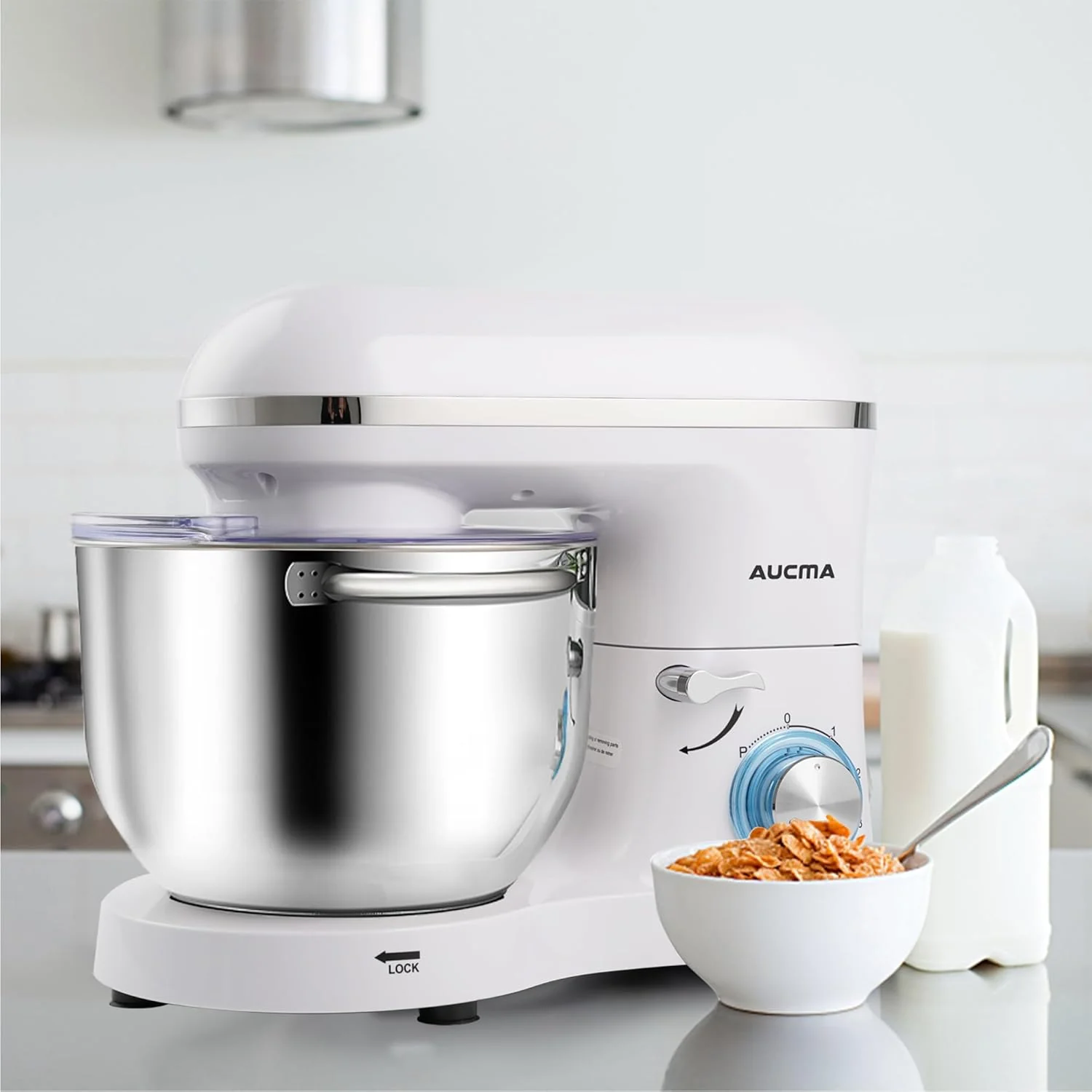 Aucma Stand Mixer,6.5-QT 660W 6-Speed Tilt-Head Food Mixer, Kitchen Electric Mixer with Dough Hook