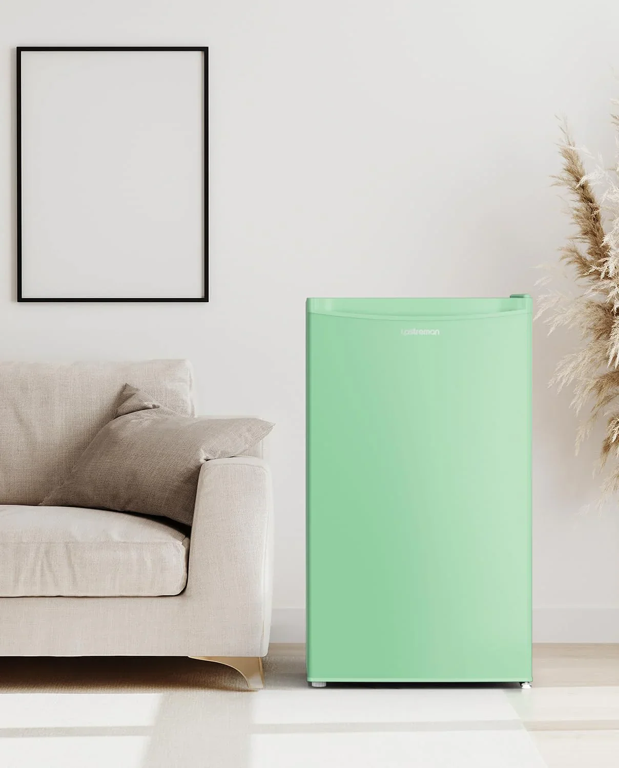 3.2 Cu.Ft Mini Fridge with Freezer – Single Door Compact Refrigerator for Dorm, Bedroom, or Office – Adjustable Thermostat, Black