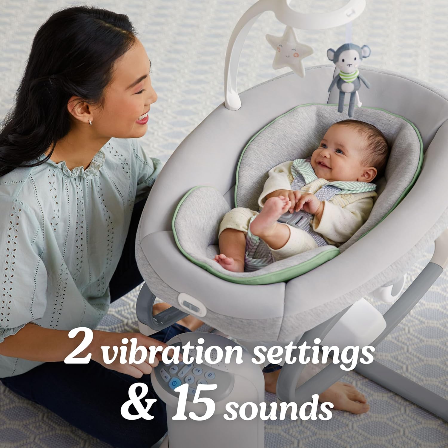 Soothe My Way with Removable Rocker, Madden - Versatile Baby Swing & Portable Rocker
