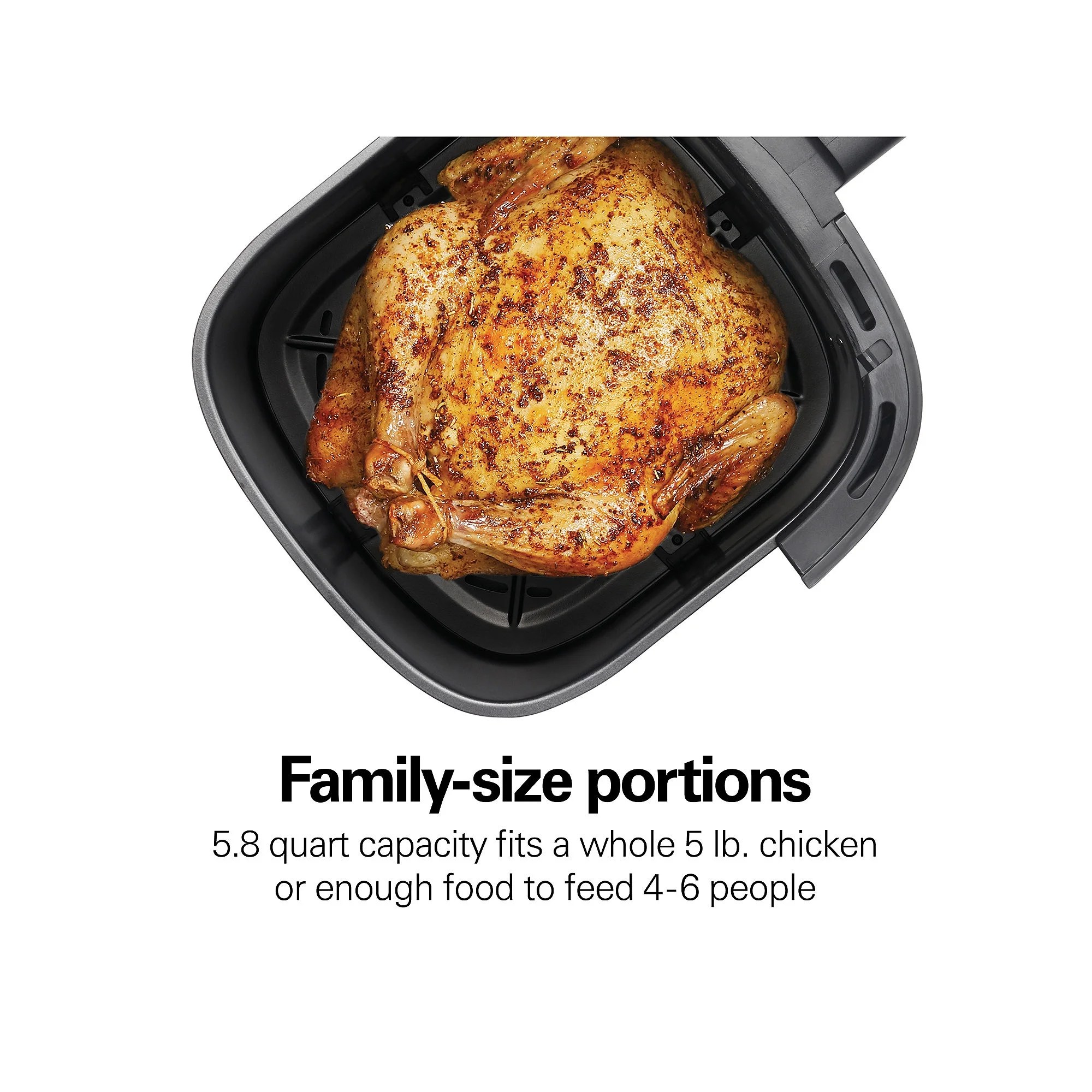 Hamilton Beach Digital Air Fryer, 5.8 Quart Capacity, Nonstick, Stylish Stainless Steel, 35075