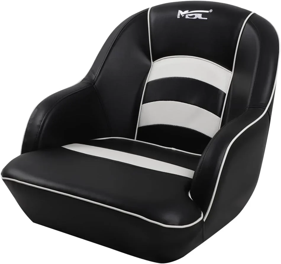 Bucket Pontoon Boat Seat (White/Blue)