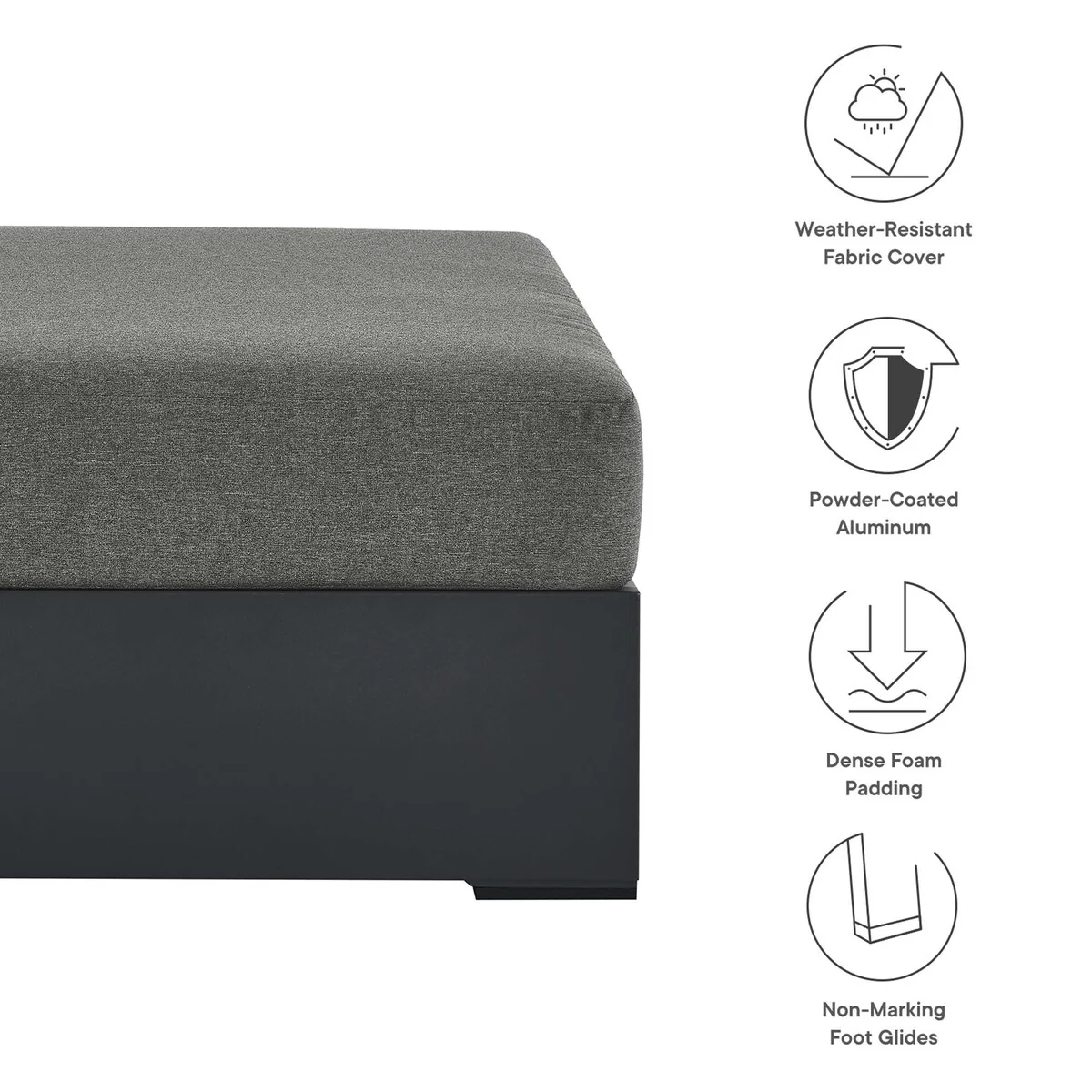 Tahoe Patio Aluminum Ottoman