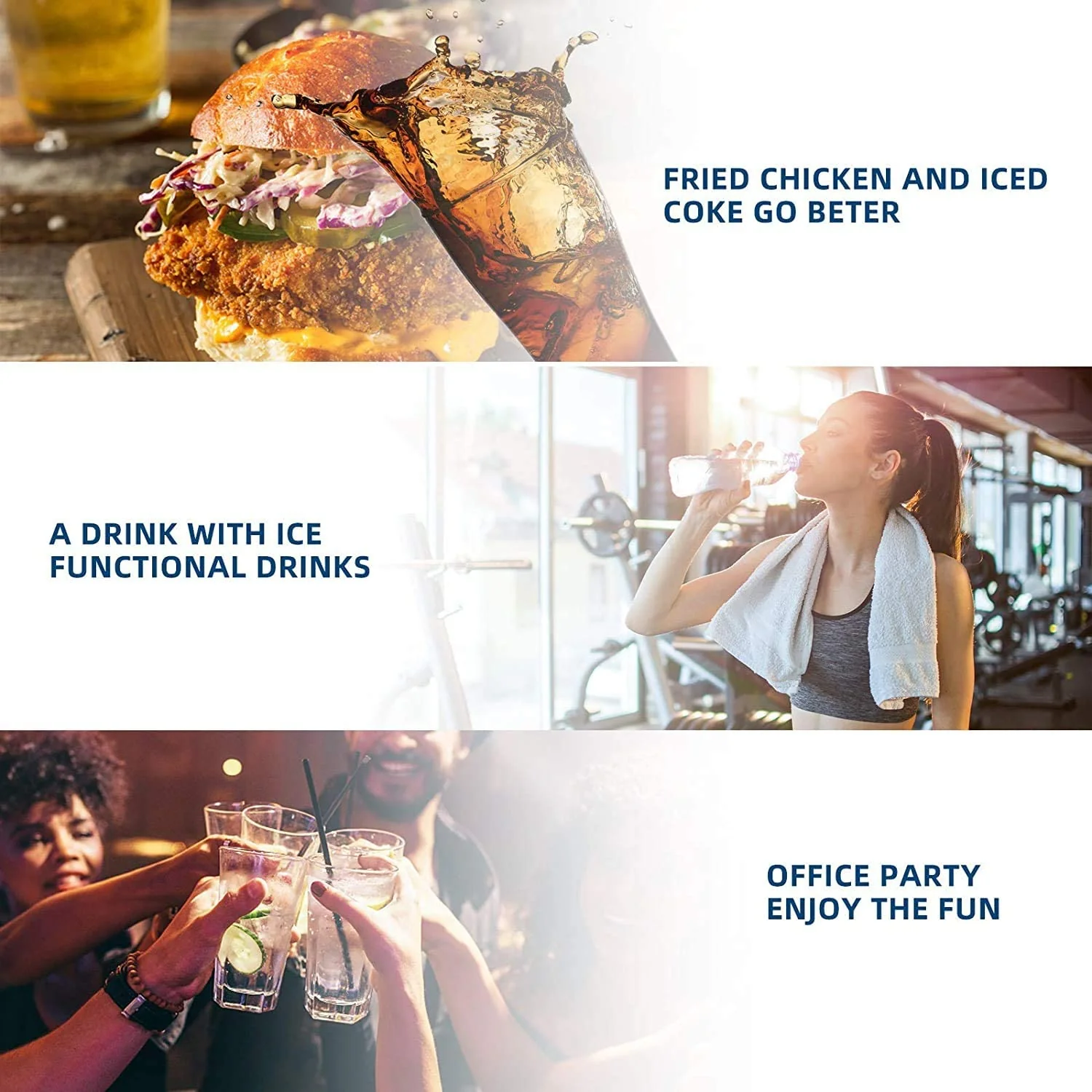 Commercial Ice – 110LBS/24H Stainless Steel Free-Standing Ice Machine Maker Air Cooling Ice