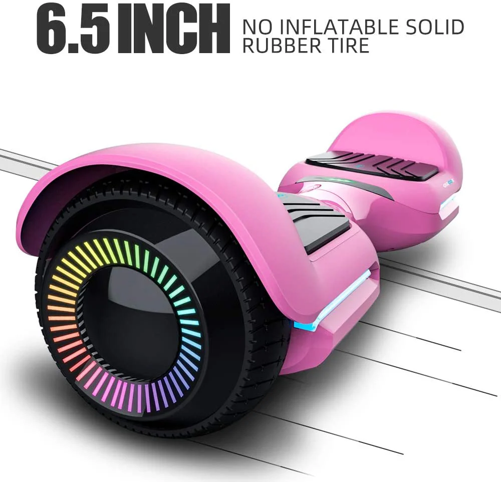 6.5 Inch with Flashed Wheel Smart Self Balanceing Scooter with Music Speaker App-Enabled Hoverboard.