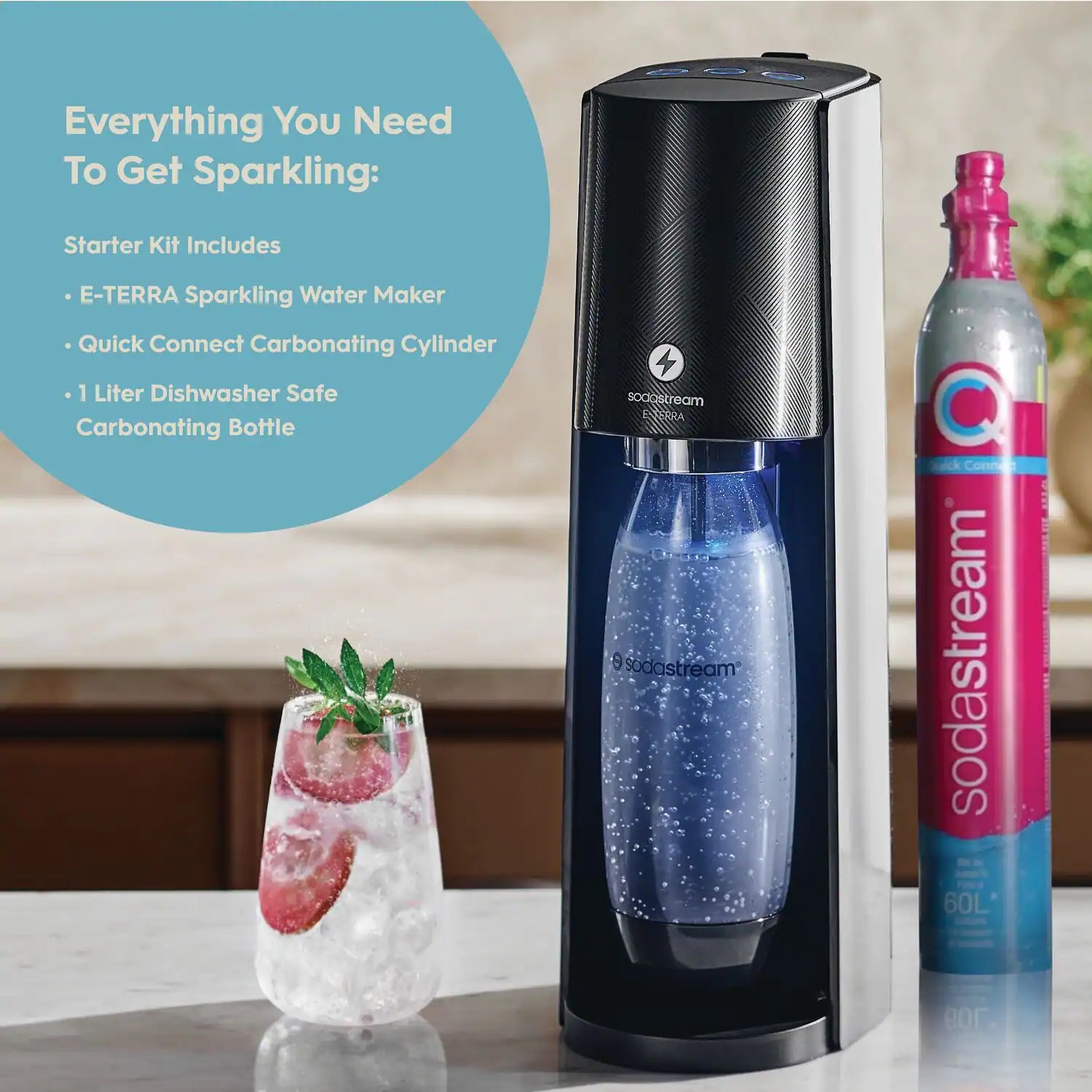 SodaStream – E-TERRA  Sparkling Water Maker – Black
