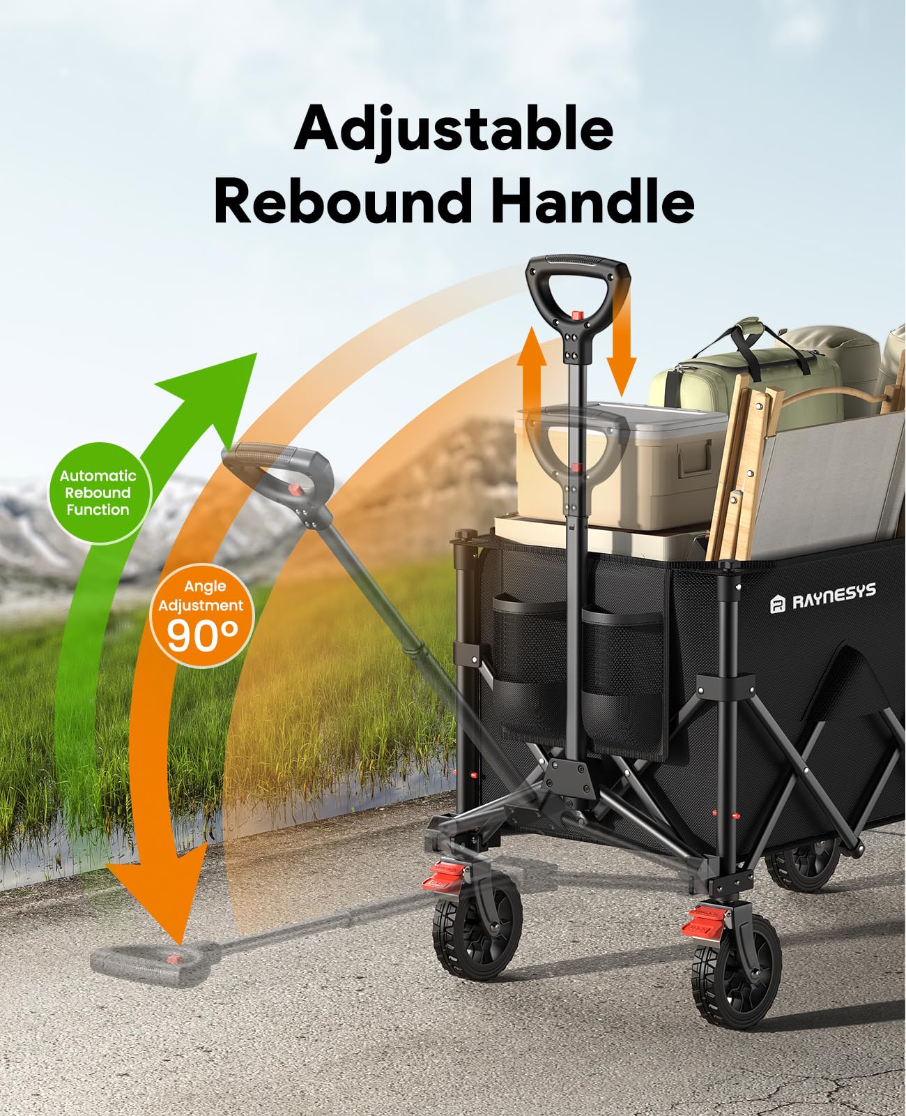 Raynesys Collapsible Foldable Wagon Cart 330lbs Capacity