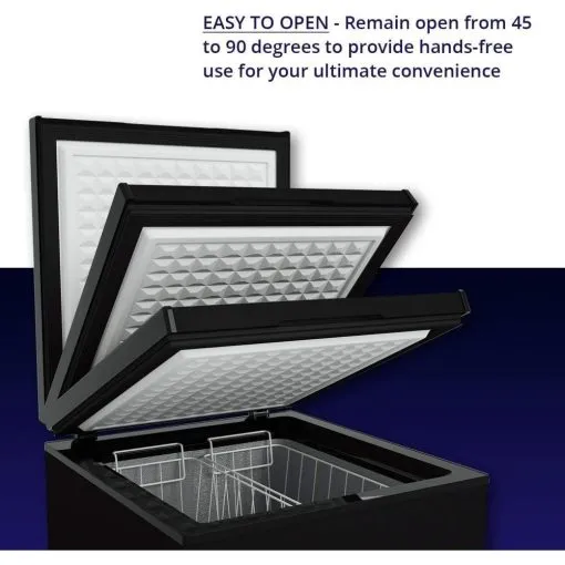 Chest Freezer – 3.5 Cu Ft with 2 Removable Baskets – Reach In Freezer Chest – Quiet Compact Freezer – 7 Temperature Settings – Black