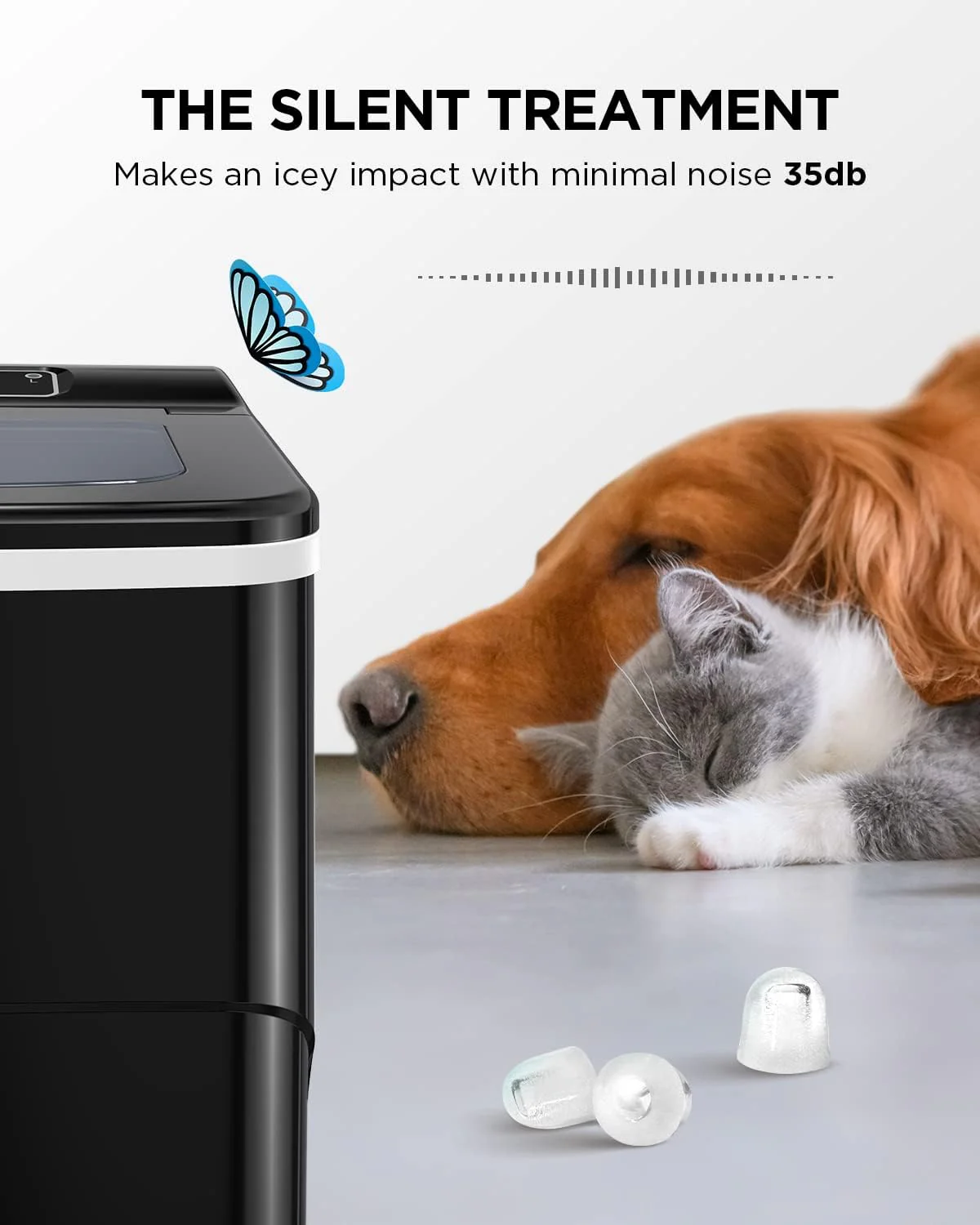 Nugget Ice Maker Countertop Pebble Ice Maker with Soft Chewable Ice