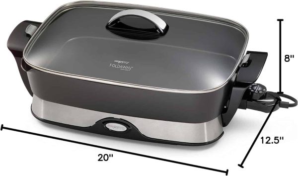 06857 16-inch Electric Foldaway Skillet, Black