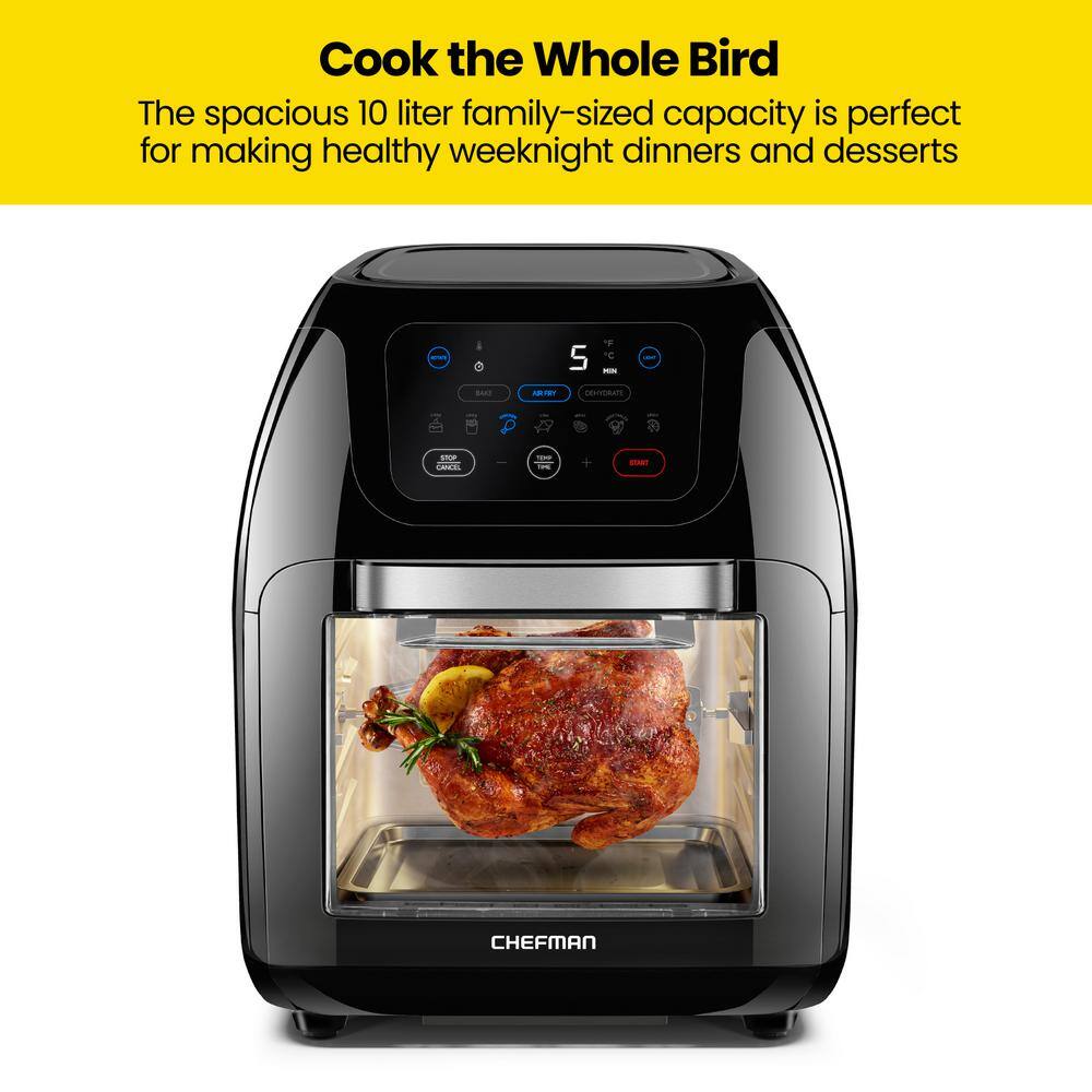 2025 Chefman 10-Liter Digital Multifunction Air Fryer Plus Rotisserie Dehydrator Oven RJ38-10-RDO-V2