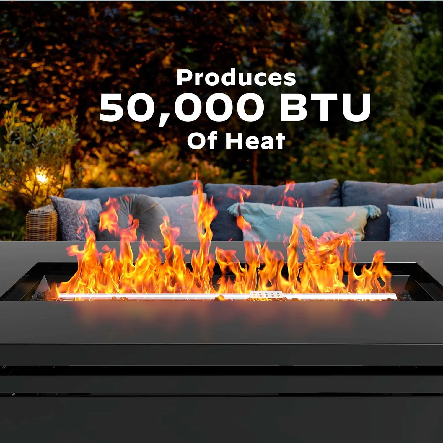 2025 Gas Fire Pit Table, 50,000 BTU Outdoor Propane Fire Pit