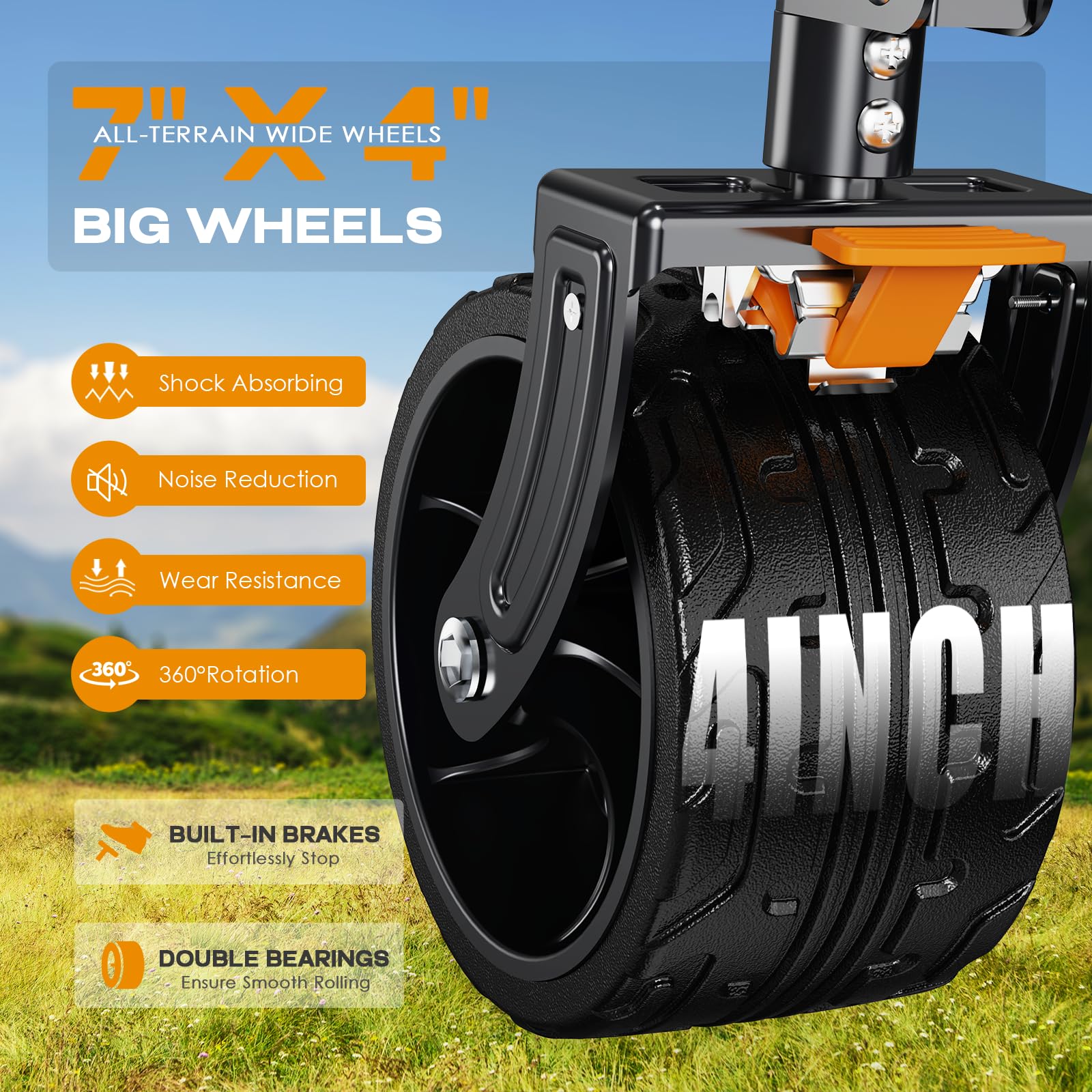 Uyittour Foldable 50''L Extra Long Double Decker Wagon for Sport