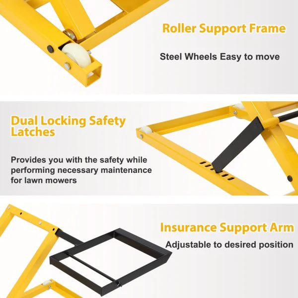 Lawn Mower Lift with Hydraulic Jack, 26 Inches Lawn Mower Lift, Welded Solid Steel Construction, Weight Capacity 500 LBS, for Riding Lawn Mowers Tractors, ATVs Maintenance