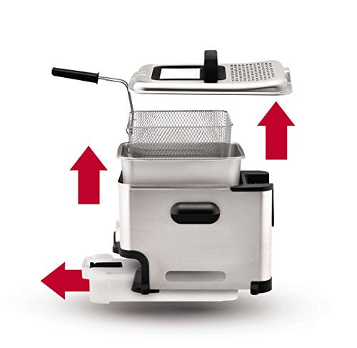 Ultimate Steel Deep Fryer with Basket 3.5 Liter Oil and 2.6 Pound Food Capacity